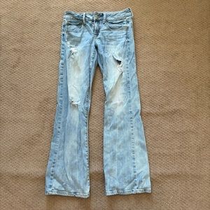 American Eagle Outfitters Blue Flare Wide Leg Jeans